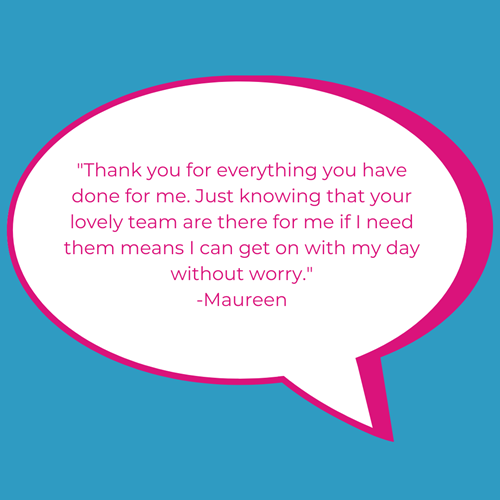 A testimonial Speech bubble